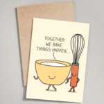 Bake Things Happen Card – Funny and Cute Baking Pun Greeting Card