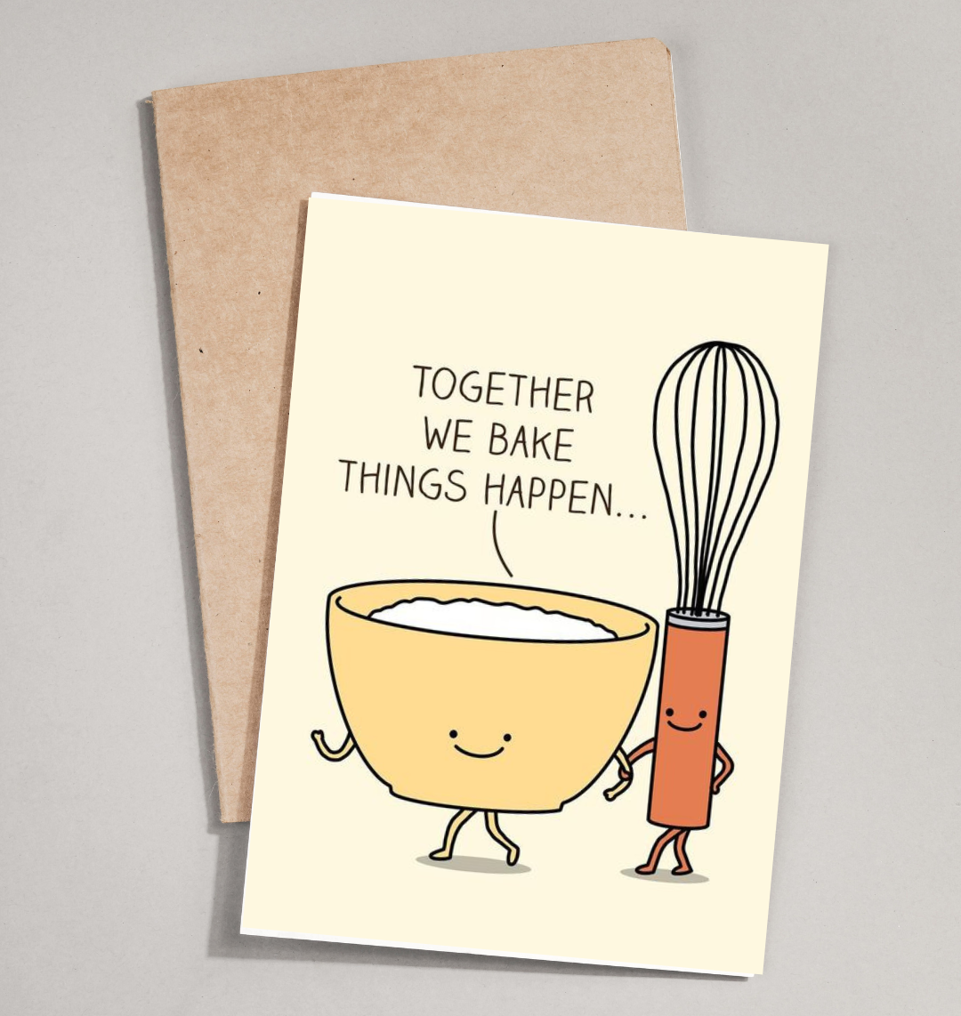 Bake Things Happen Card – Funny and Cute Baking Pun Greeting Card Bake Things Happen Card – Funny and Cute Baking Pun Greeting Card