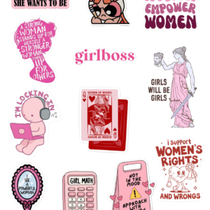 women empowerment sticker pack with 12 aesthetic journaling stickers